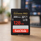 SANDISK 128GB Extreme PRO SDXC UHS-I Memory Card - C10, U3, V30, 4K UH - desksetup