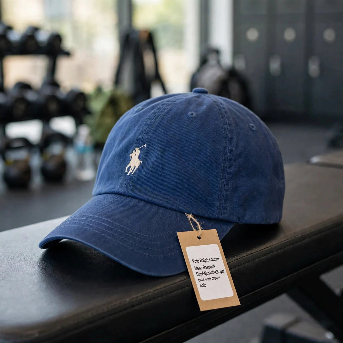 Polo Ralph Lauren Men’s Baseball Cap Adjustable Royal blue with cream  - gym