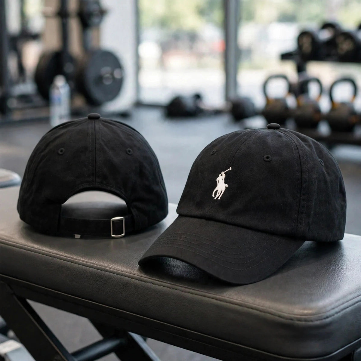 Polo Ralph Lauren Men’s Baseball Cap Adjustable black with white polo - gym