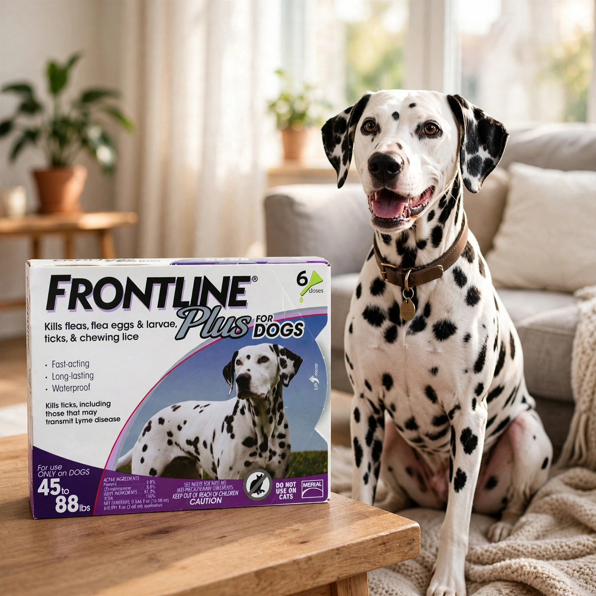 Frontline Plus For Dogs 45 to 88 LBS 6 Doses 6 Month Supply - happypet