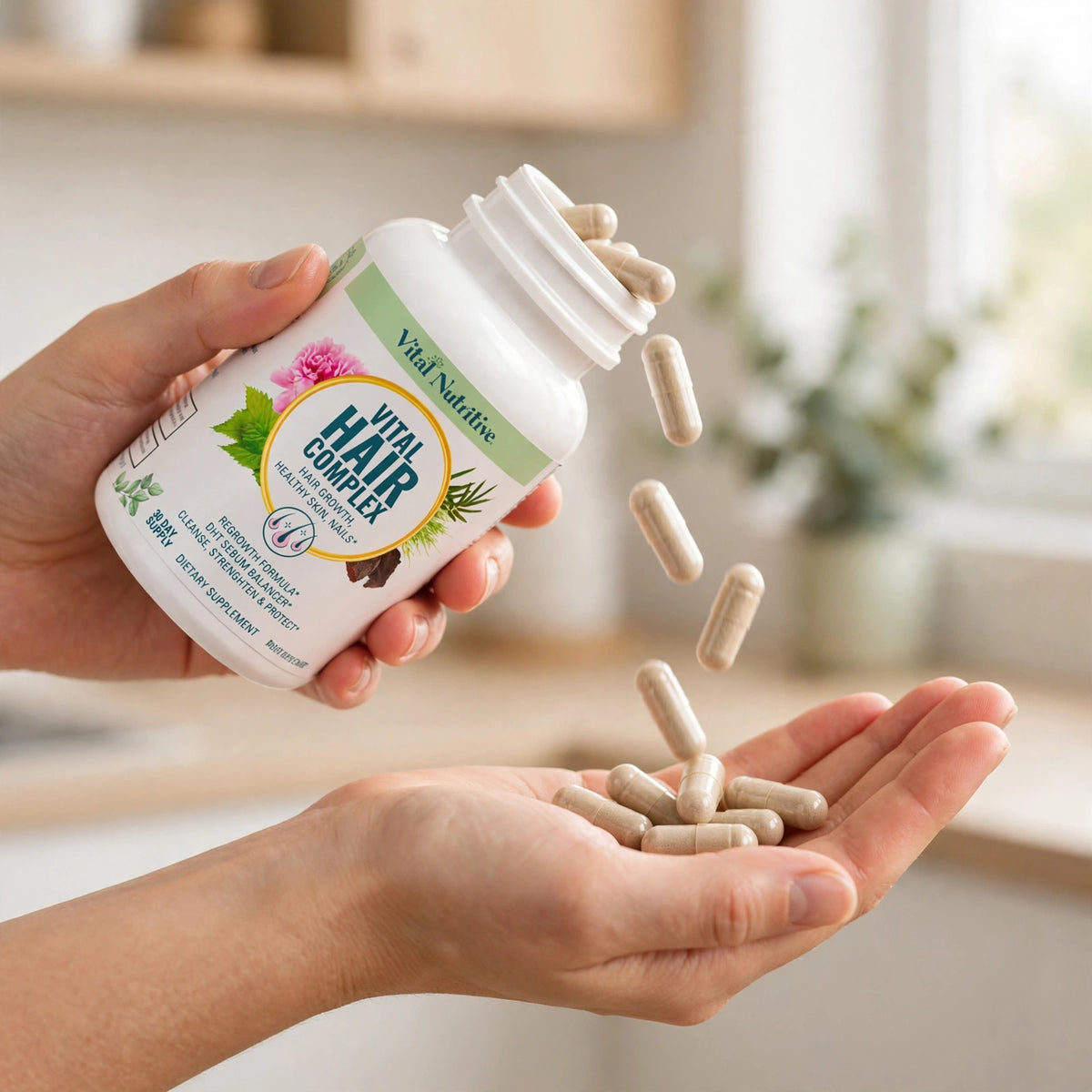 Vital Hair Complex – Biotin & Vitamin B Hair Vitamins for Women & Men  - howto