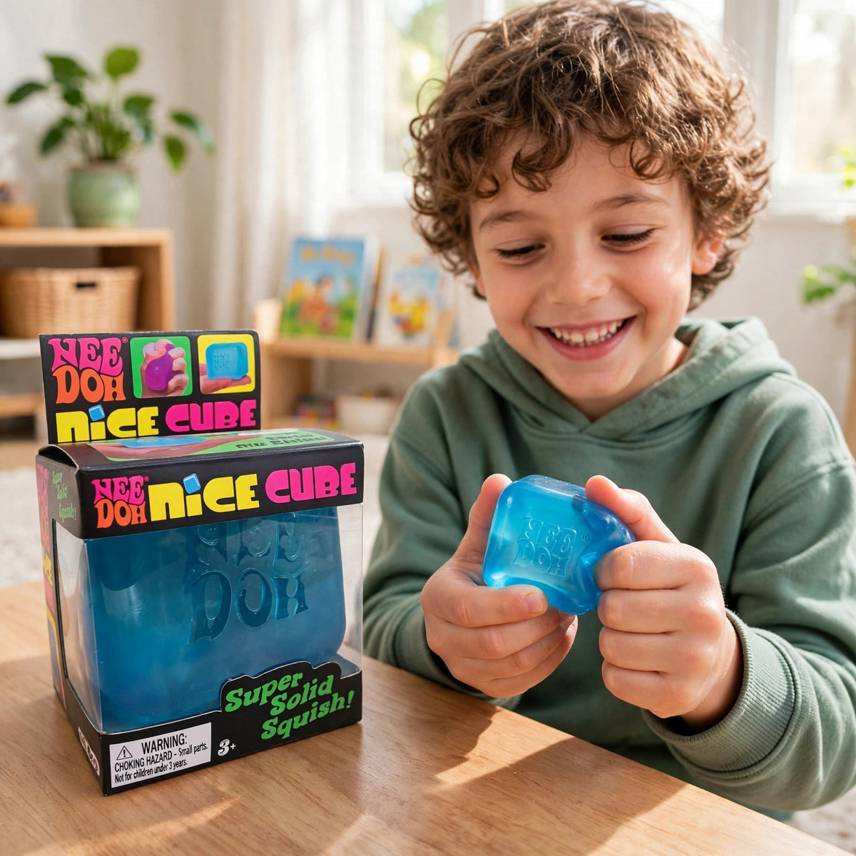 Nice Cube BLUE Sensory Squeeze Toy with Super Solid Squish random colo - howto