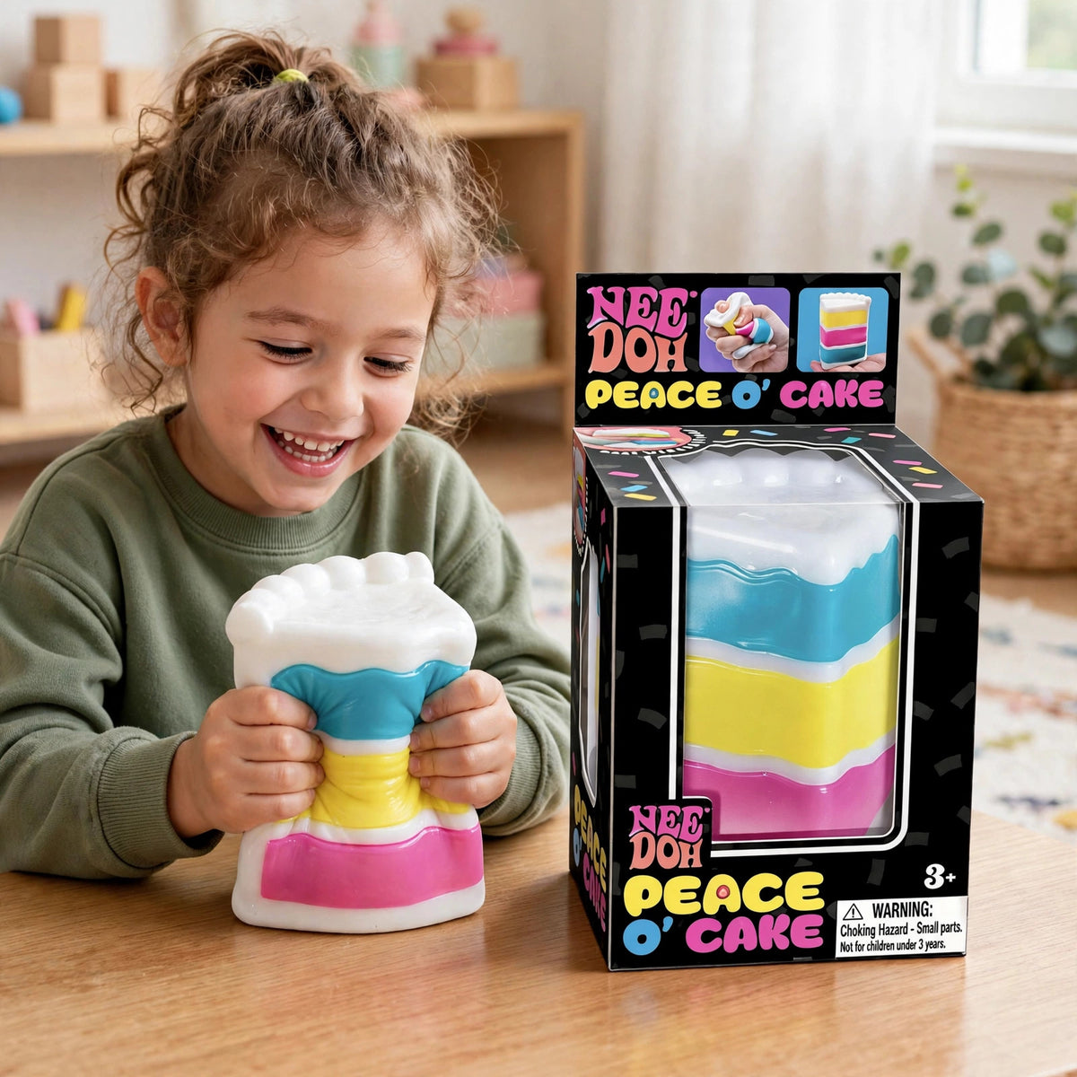 Needoh Peace O’ Cake Multi-Color Sensory Toy for Kids Nee Doh Cake - howto