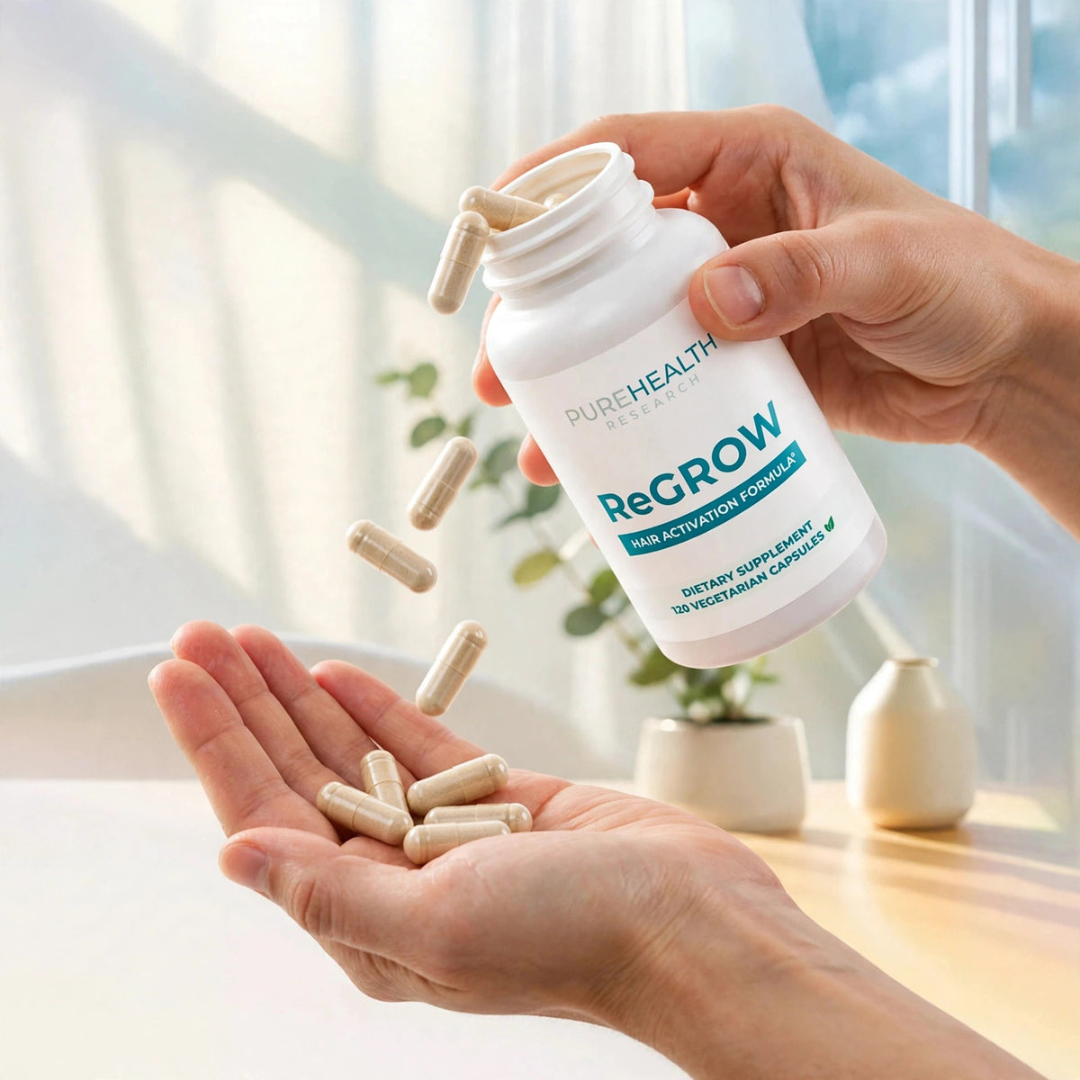 ReGrow Hair Growth Vitamins with Biotin, Hair Supplement by PureHealth - howto