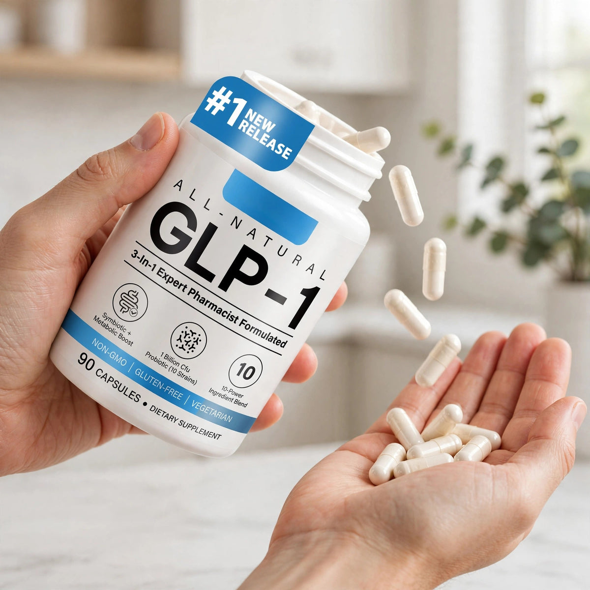 GLP-1 Weight Loss Fat Burner - 90 Capsules - Choline, Chromium, MCT, L - howto