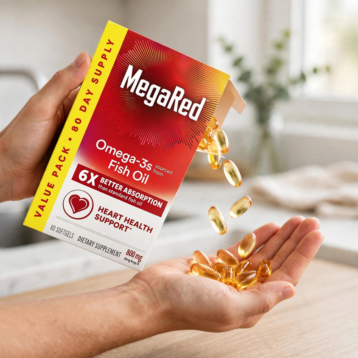 MegaRed Omega-3 Fish Oil 6X Absorption 500mg 80 Softgel - howto