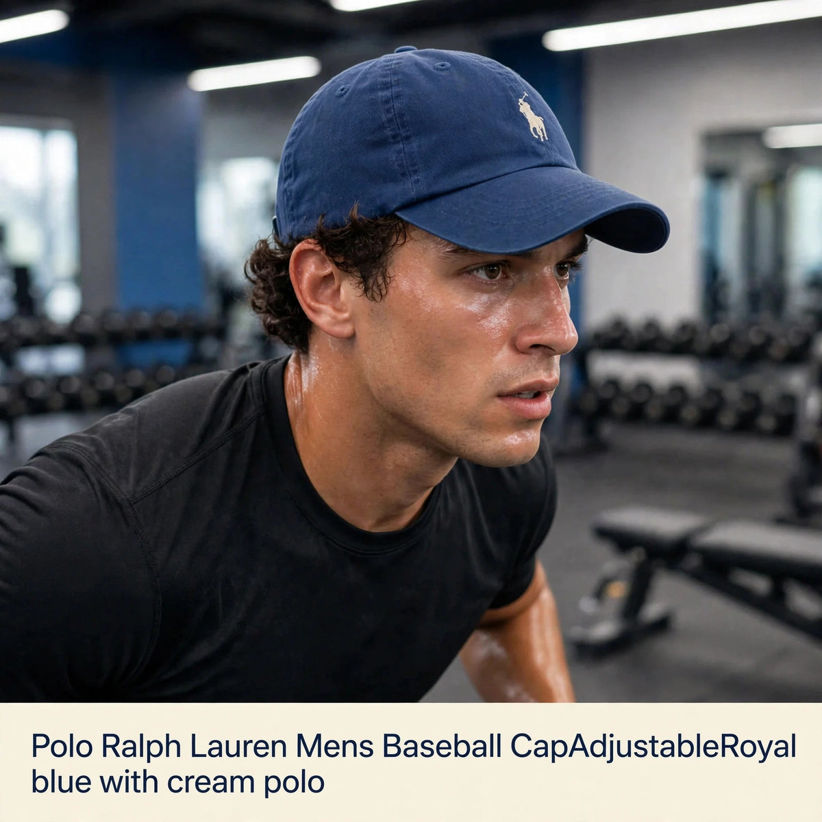 Polo Ralph Lauren Men’s Baseball Cap Adjustable Royal blue with cream  - howto