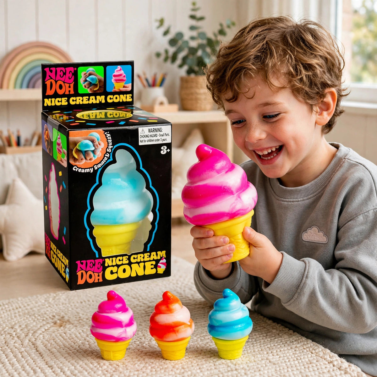 NeeDoh Nice Cream Cone Squishy Toy - howto