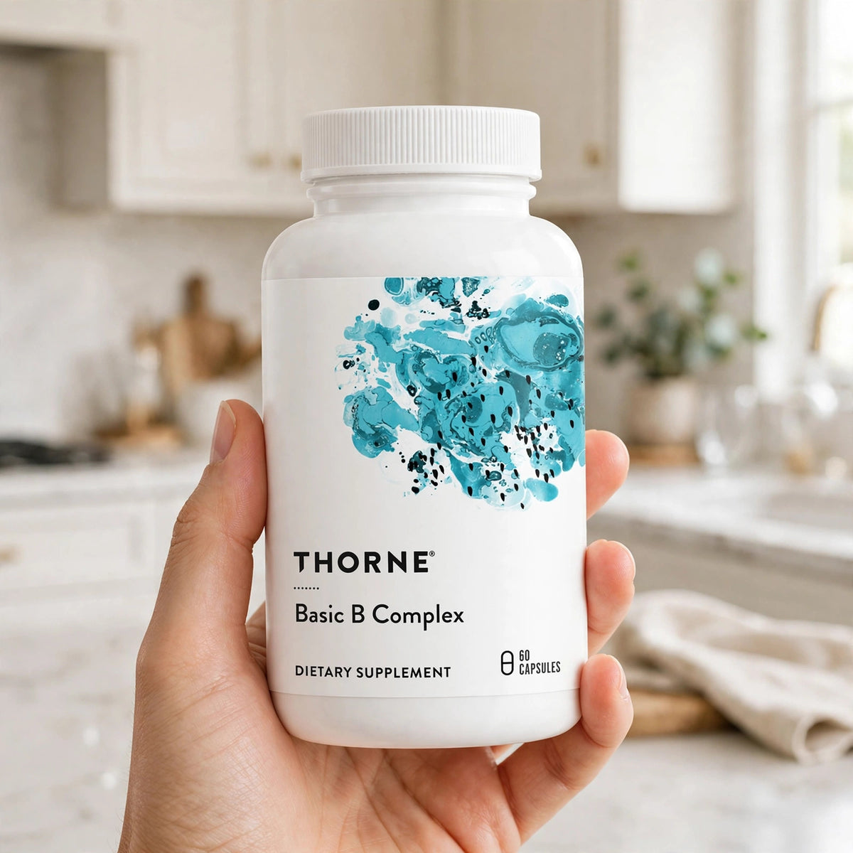 Thorne Basic B Complex, 8 Active B Vitamins & Choline, 60 Capsules - howto