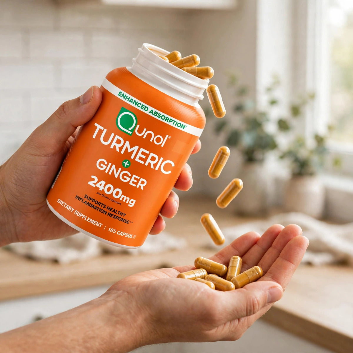 Qunol Turmeric Curcumin 2400mg w/ Black Pepper & Ginger | 105 Ct - howto