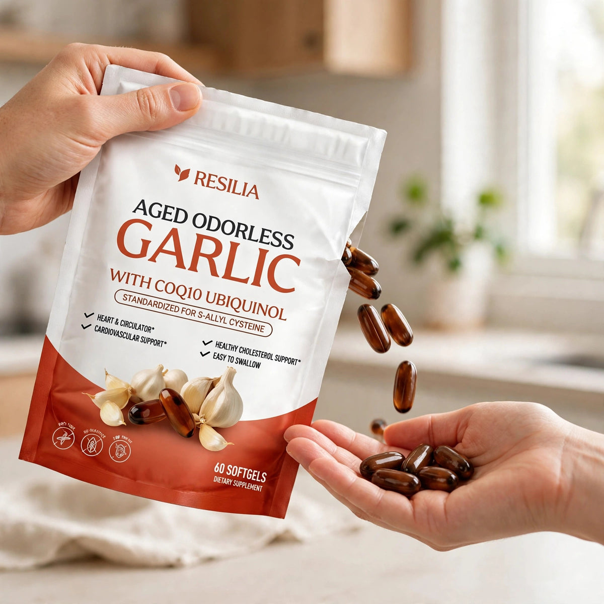 Resilia Aged Odorless Garlic with CoQ10, 60 Softgels - howto