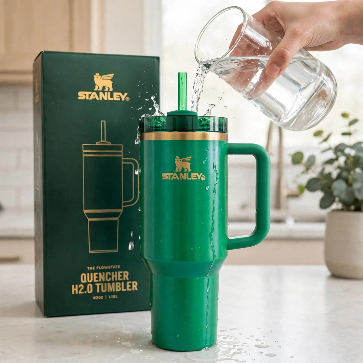 Rare 40oz Green Chorma The Flowstate Quencher H2.0 Tumbler NI - howto