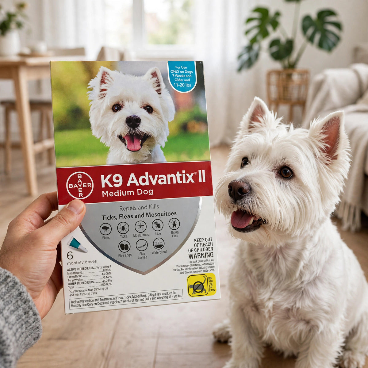 K9 Advantix II Flea and Tick Treatment for Medium Dogs 11-20lbs ,6 Dos - howto