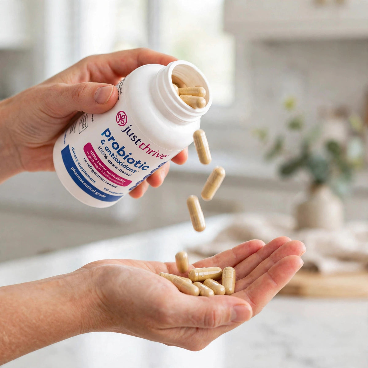 Just Thrive Probiotic & Antioxidant Supplement - 100% Spore-Based Dige - howto