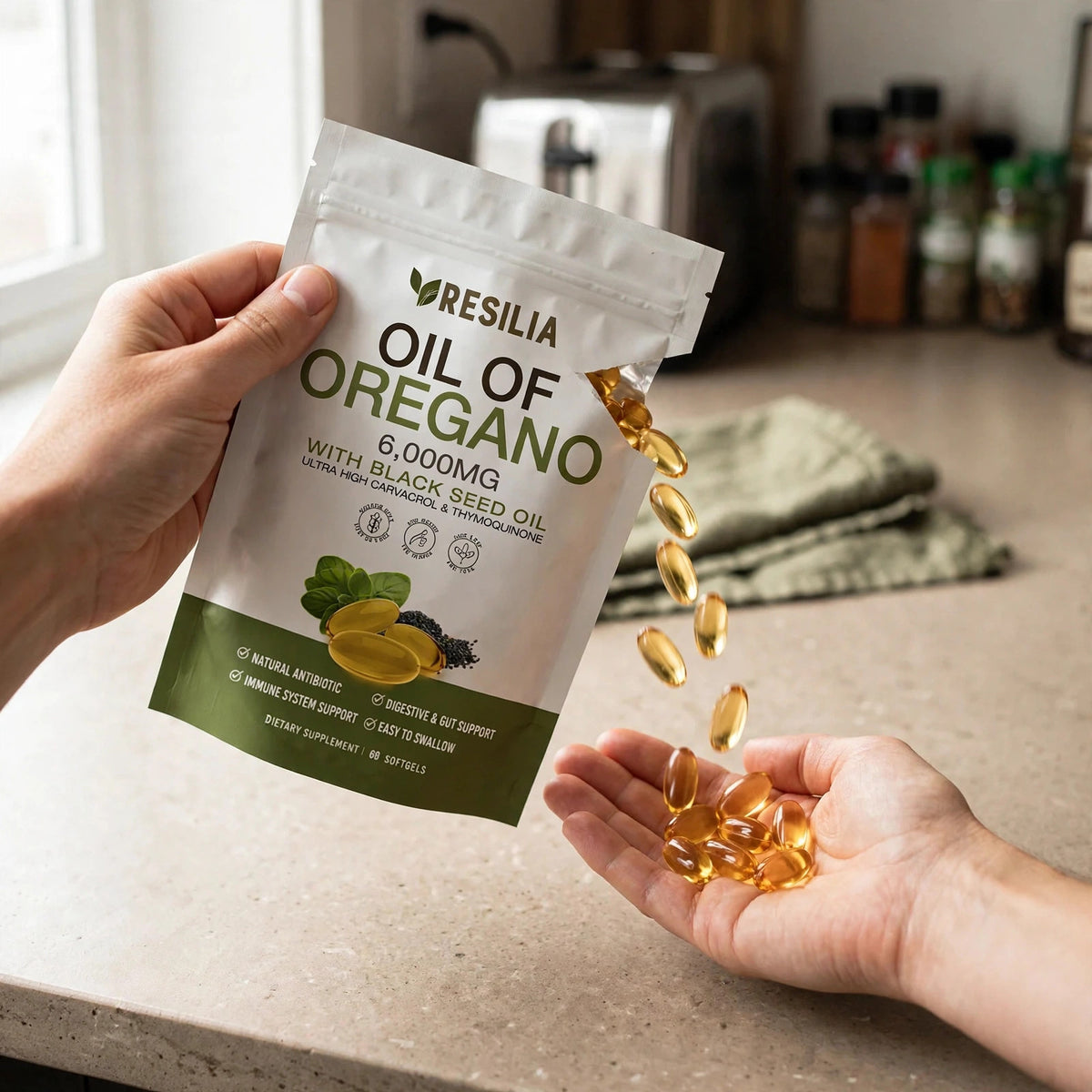 Resilia Oil of Oregano with Black Seed Oil, 60 Softgels - howto