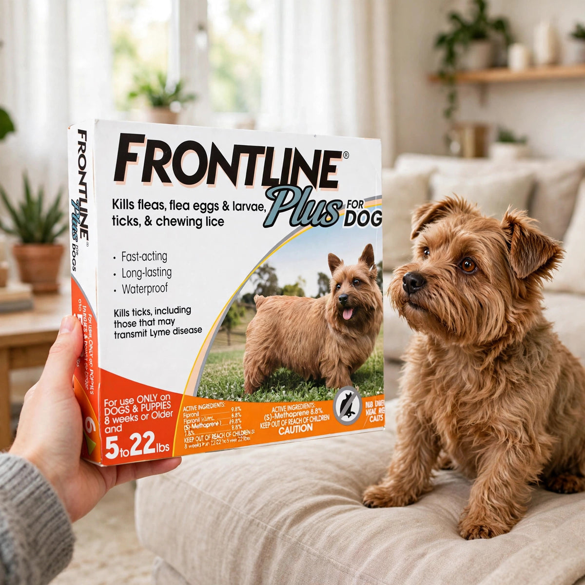 Frontline Plus Flea and Tick Treatment for Small Dogs 5-22 LBs 6 Doses - howto