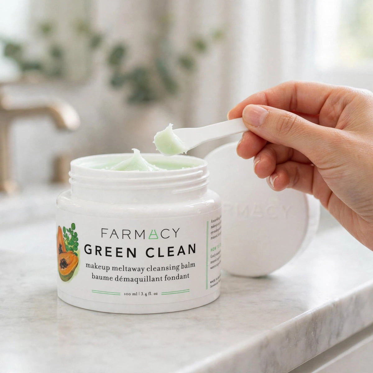 Farmacy Green Clean Makeup Meltaway Cleansing Balm 3.4 oz - howto