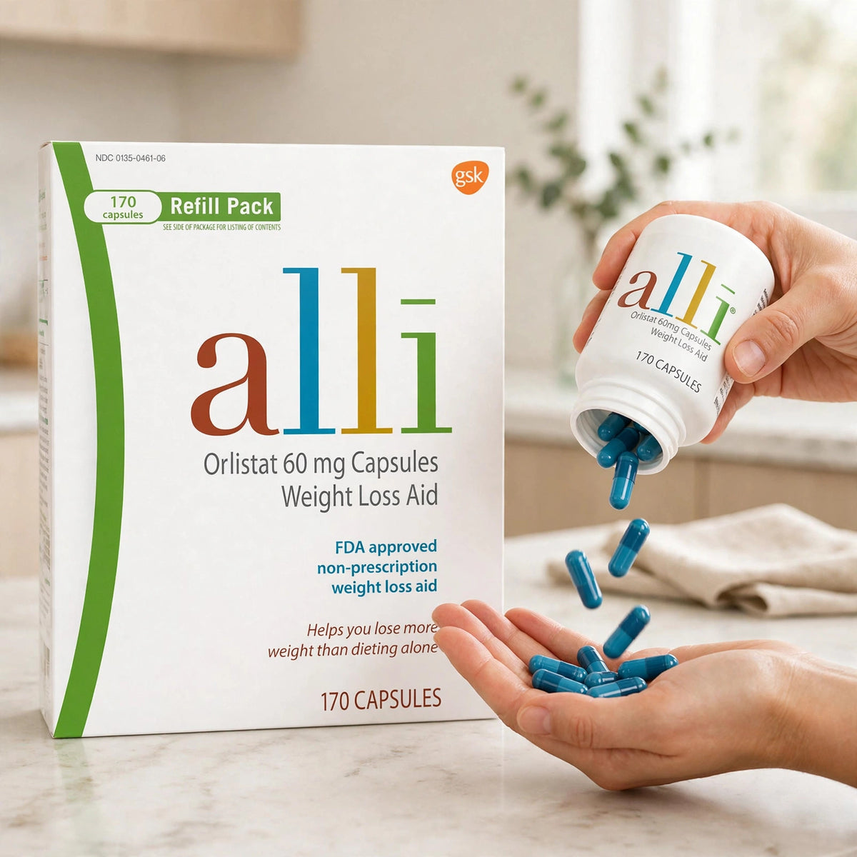 alli Diet Weight Loss Supplement Pills Orlistat 60Mg Capsules 170 coun - howto
