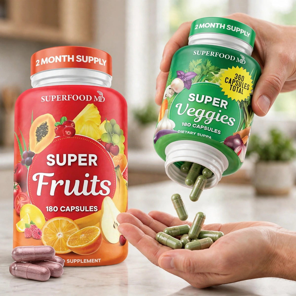 Super Veggies Country Farms Fruits and Vegetables Supplement . 180 cap - howto