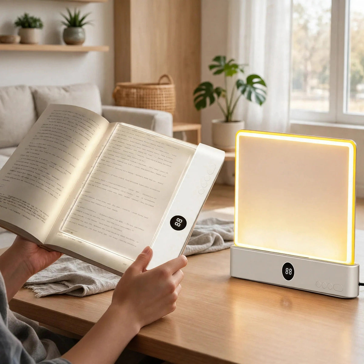 Rechargeable LED Book Reading Light with Timer Display, Acrylic Lamp,  - howto