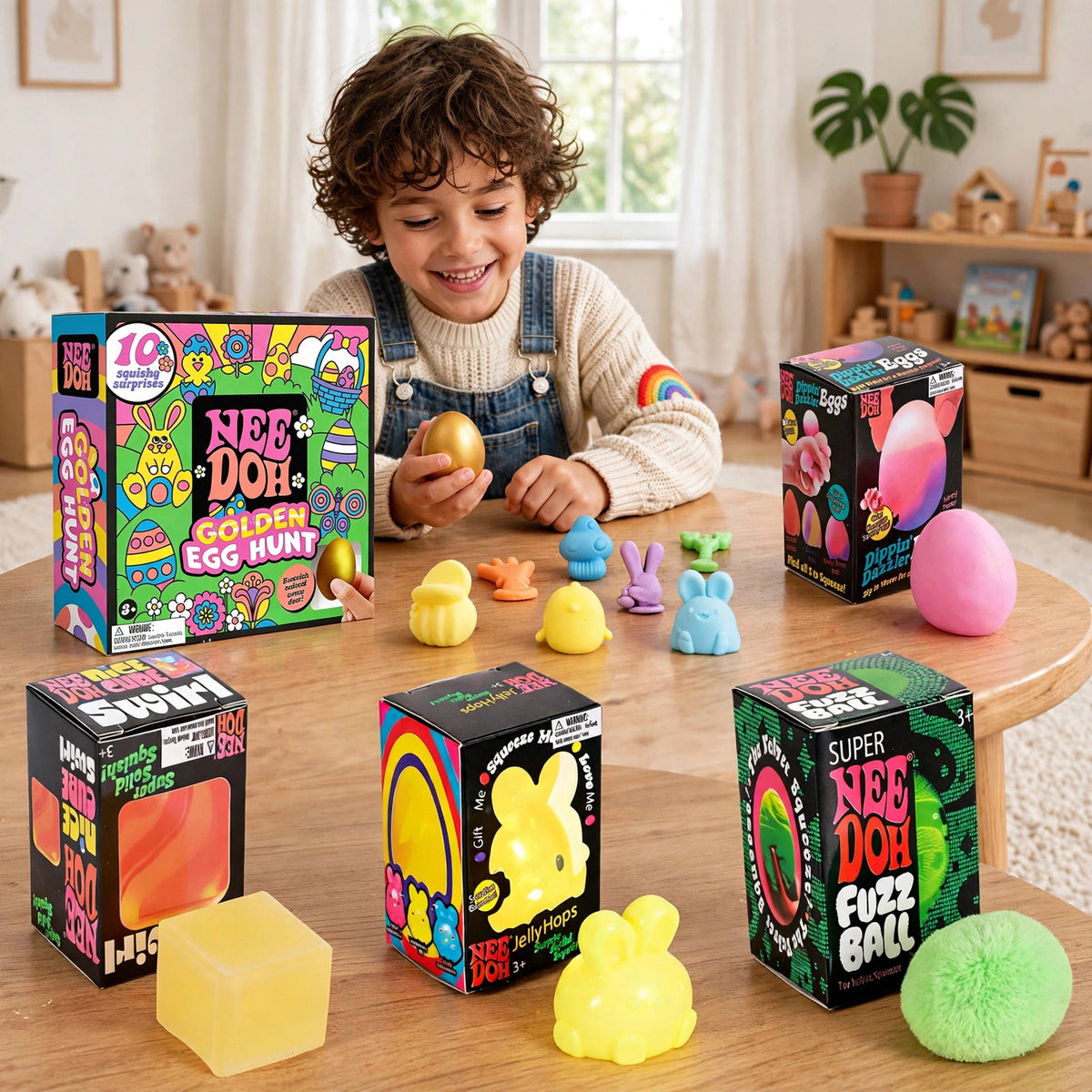 NeeDoh Golden Egg Hunt - Sensory Squeeze Toy Pudding Set random color - howto