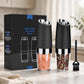 JIASLING Gravity Electric Salt & Pepper Mill Set, Metal Acrylic, Black - kitchen