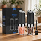 JIASLING Gravity Electric Salt & Pepper Mill Set, Metal Acrylic, Black - lifestyle