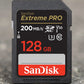 SANDISK 128GB Extreme PRO SDXC UHS-I Memory Card - C10, U3, V30, 4K UH - macro