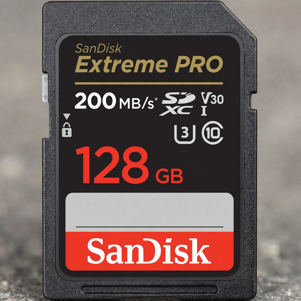 SANDISK 128GB Extreme PRO SDXC UHS-I Memory Card - C10, U3, V30, 4K UH - macro