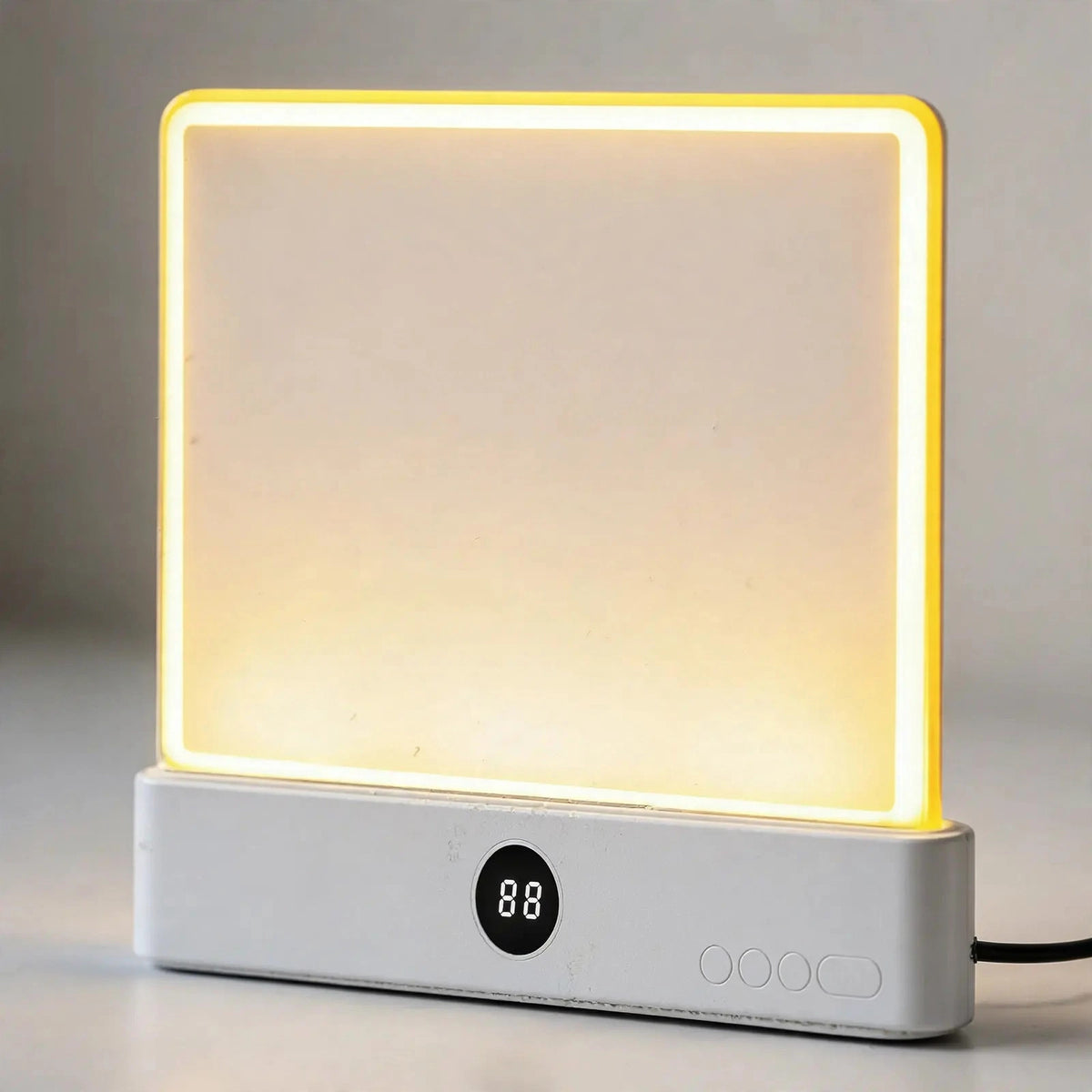 Rechargeable LED Book Reading Light with Timer Display, Acrylic Lamp,  - macro