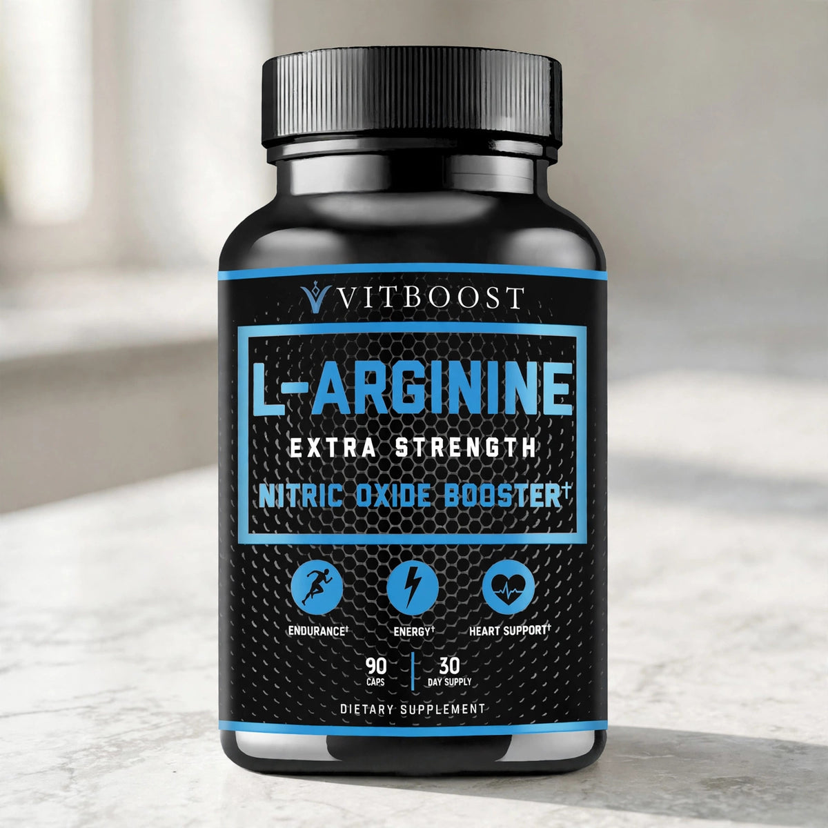Nitric Oxide L-Arginine Pre Workout +Testosterone Booster ,90 cap - marble