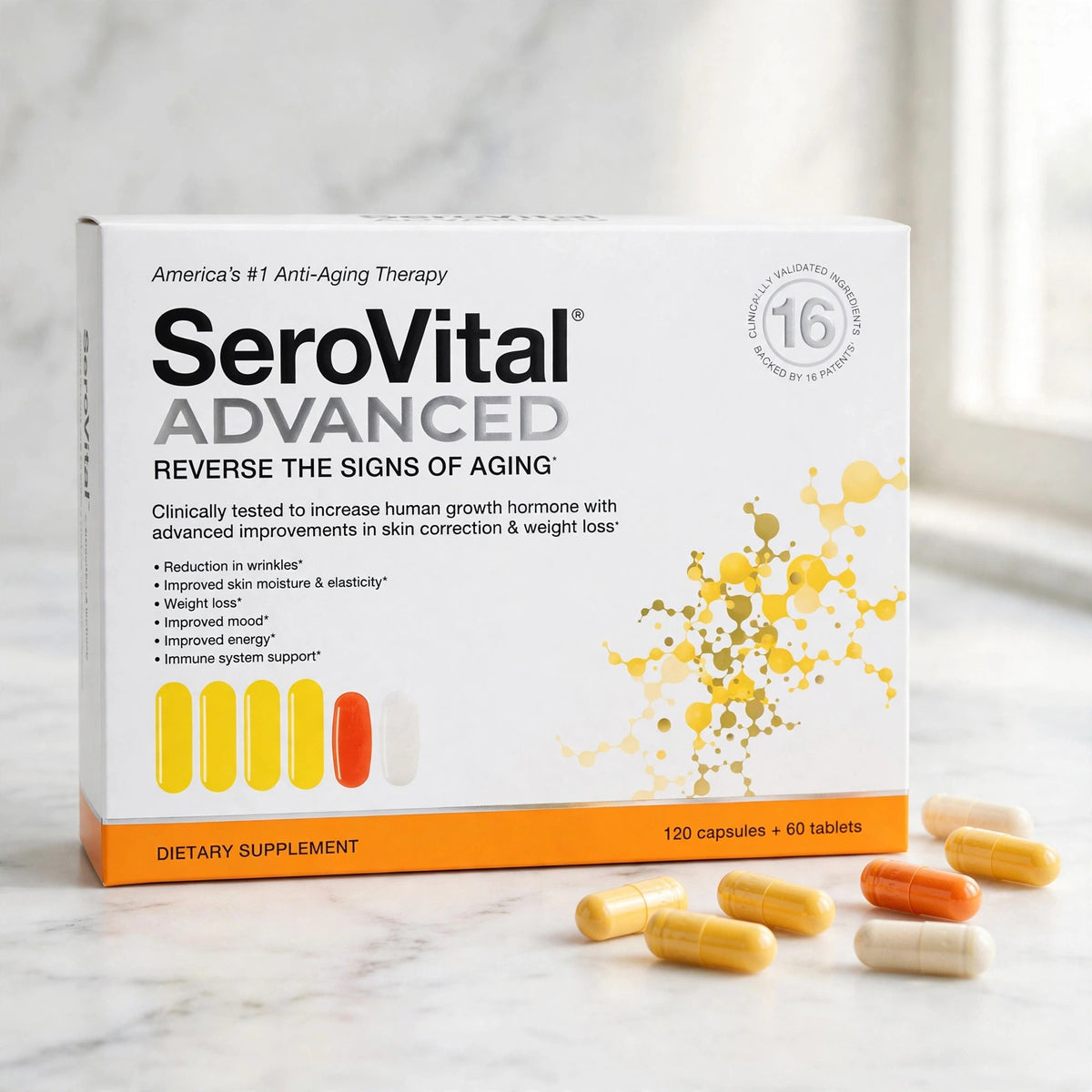 SeroVital Advanced, 120 Capsules + 60 Tablets - marble
