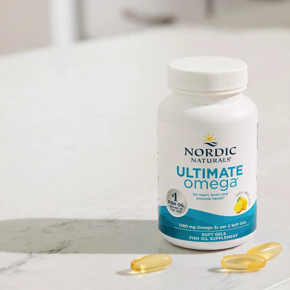 Nordic Naturals Ultimate O2X 180 Soft Gels Without Box – Extra Strengt - marble