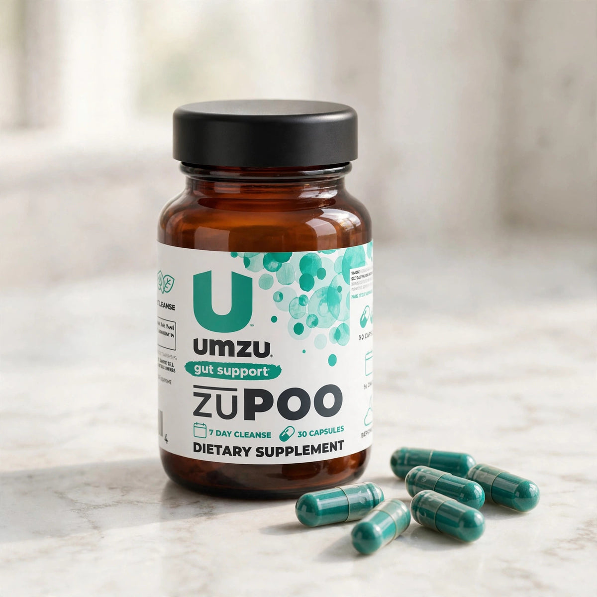 UMZU zuPOO - Colon Cleanse and Gut Support, Dietary Supplement New. 30 - marble