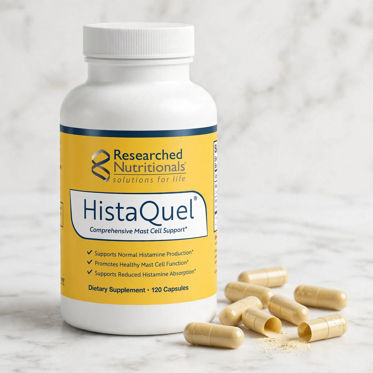 Researched Nutritionals HistaQuel Mast Cell Support 120 Capsules - marble