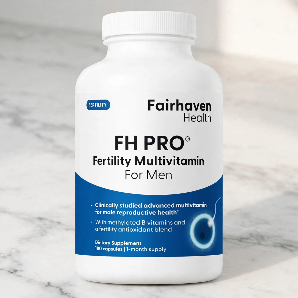Fairhaven Health FH PRO Fertility Multivitamin for Men, 180 Capsules - marble