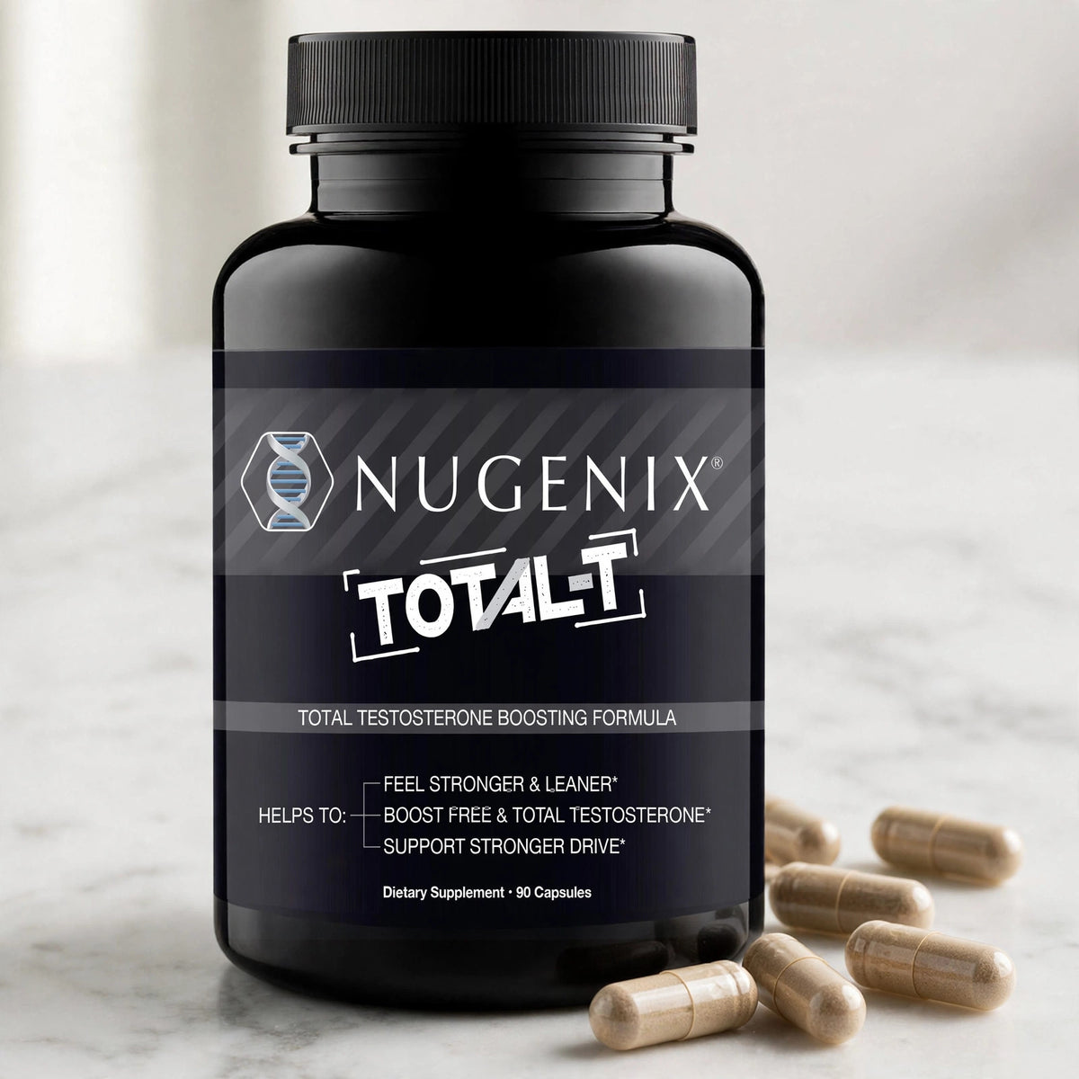 Nugenix Total-T Free And Total Testosterone Booster Supplement 90 Caps - marble