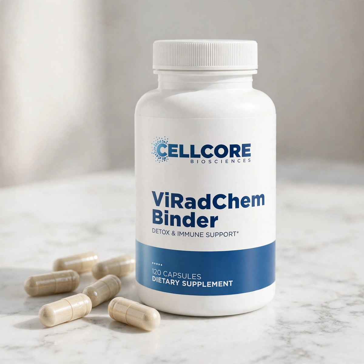 Cellcore ViradChem Binder 120 capsules - marble