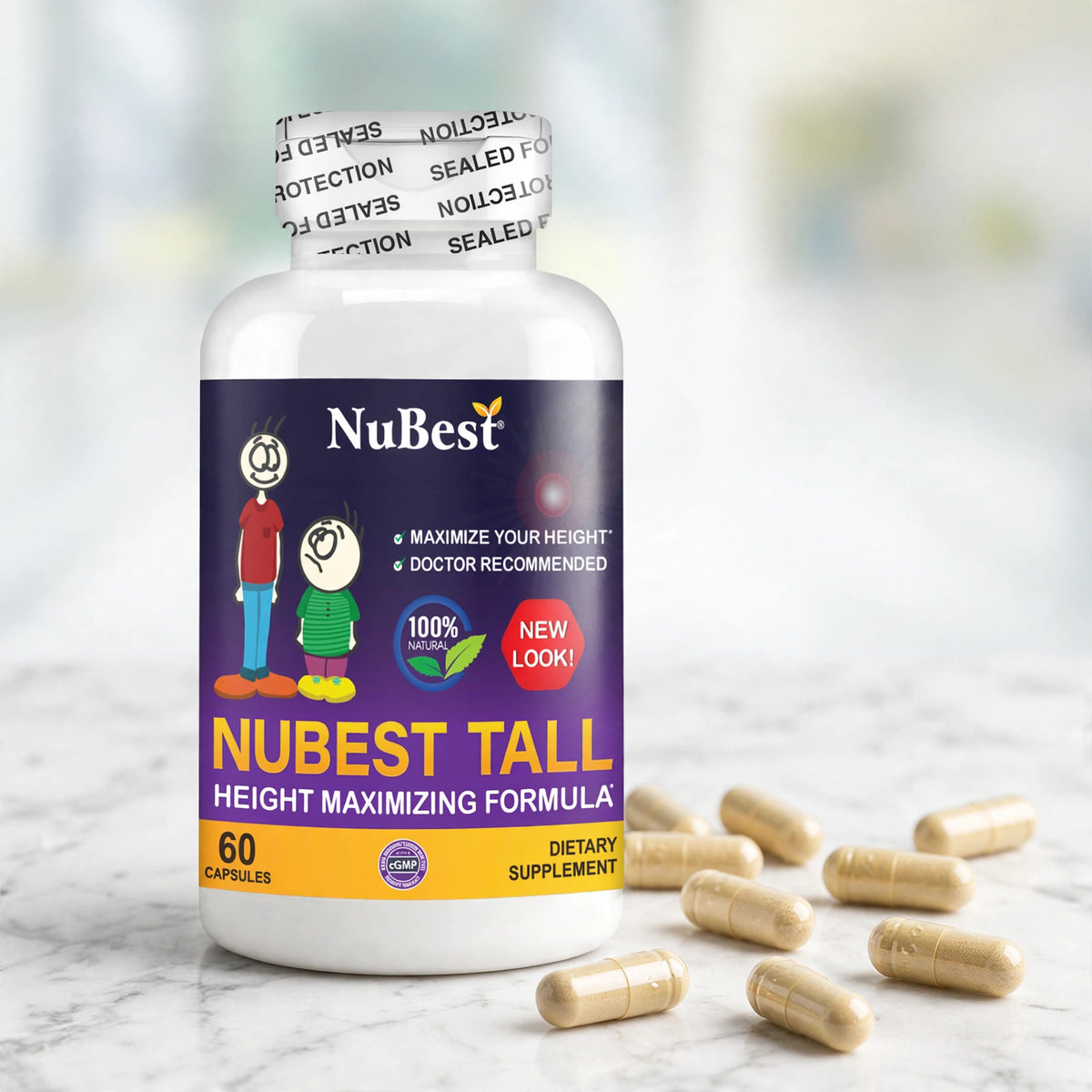 NuBest Tall Growth Formula, 60 Capsules - marble