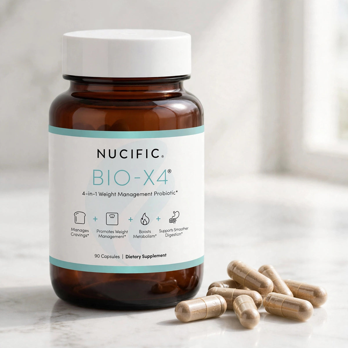 Nucific Bio-X4 4-in-1 Probiotic 90 Capsules - marble