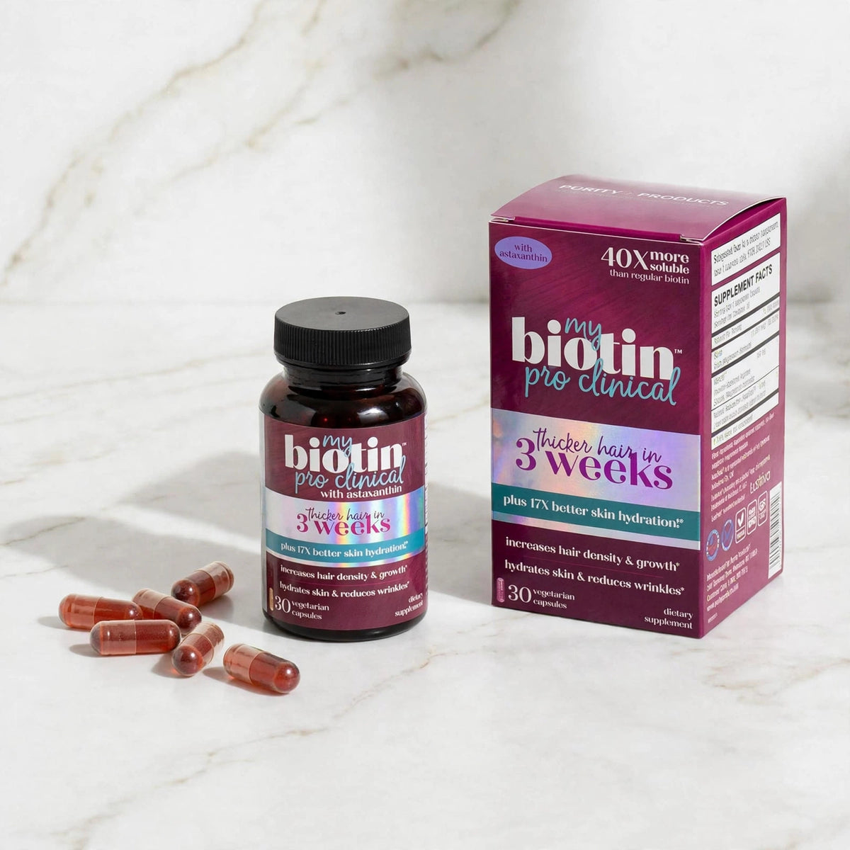 My Biotin ProClinical MyBiotin Increases Hair Density Reduce Wrinkles, - marble