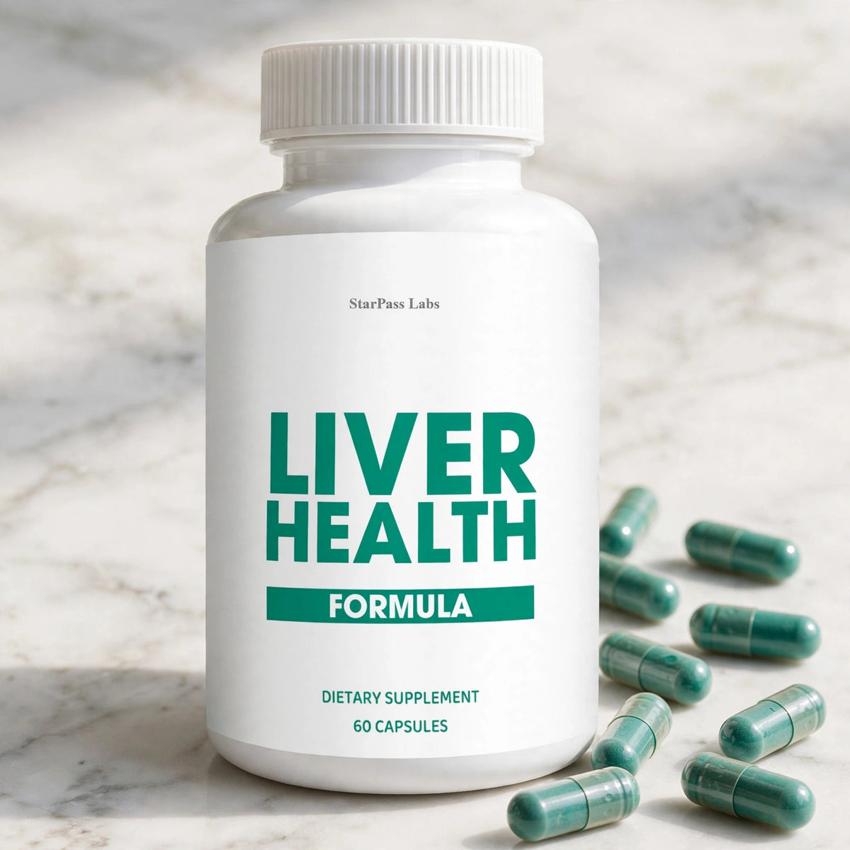 PureHealth Research Liver Health 60 Capsules - marble