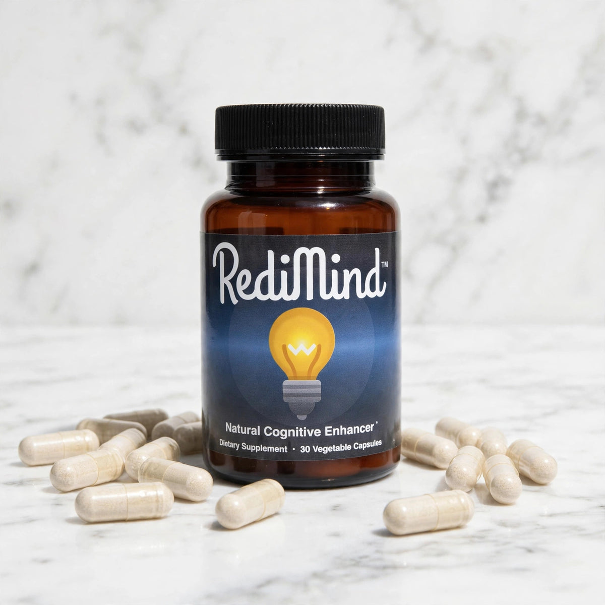 Redimind Natural Cognitive Enhancement Supplement 30 Capsule Plastic - marble