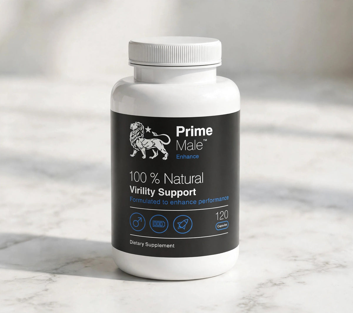 Prime Male Enhance - Male Enhancement Supplement 120 capsules Virility - marble
