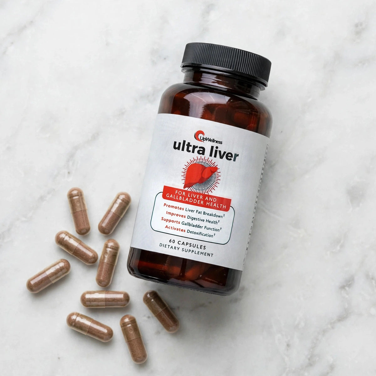 UpWellness Ultra Liver Supplement for Liver Health and Gallbladder Sup - marble