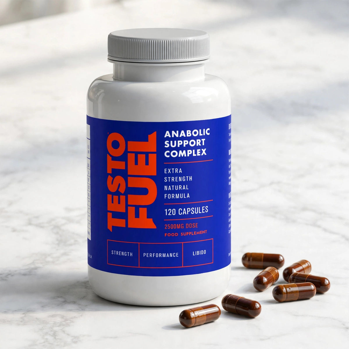 ROAR AMBITION TestoFuel 120 T-Booster Pills - Test Booster for Men - marble