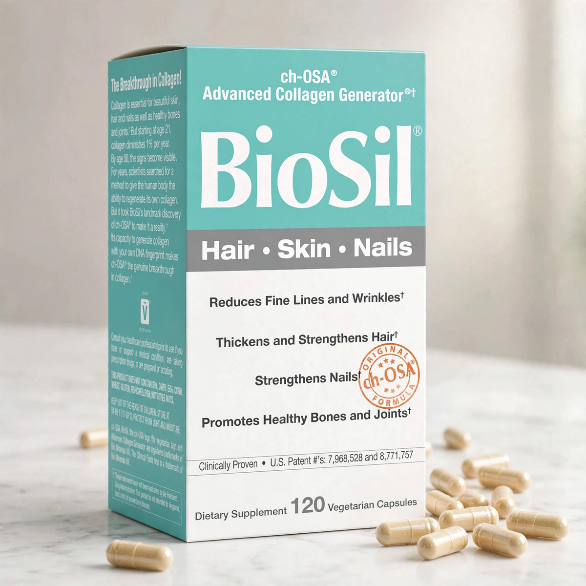 Biosil Collagen Generator with ch-OSA help generate collagen 120 Capsu - marble