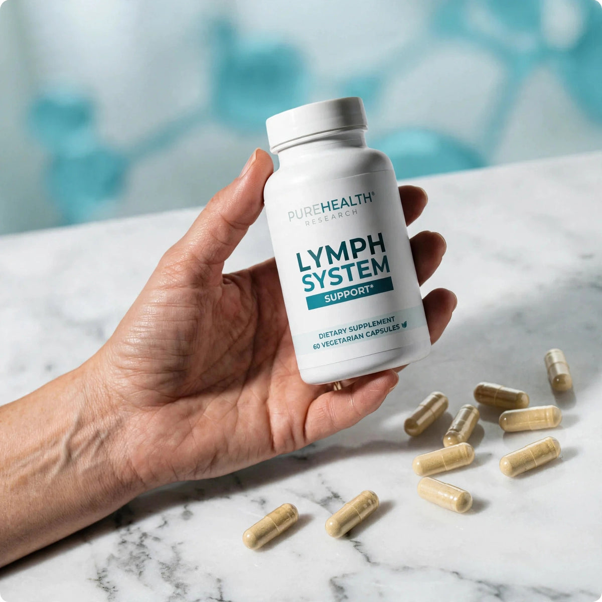 PureHealth Research Lymph System Capsules - Reduces swelling, lymphati - marble