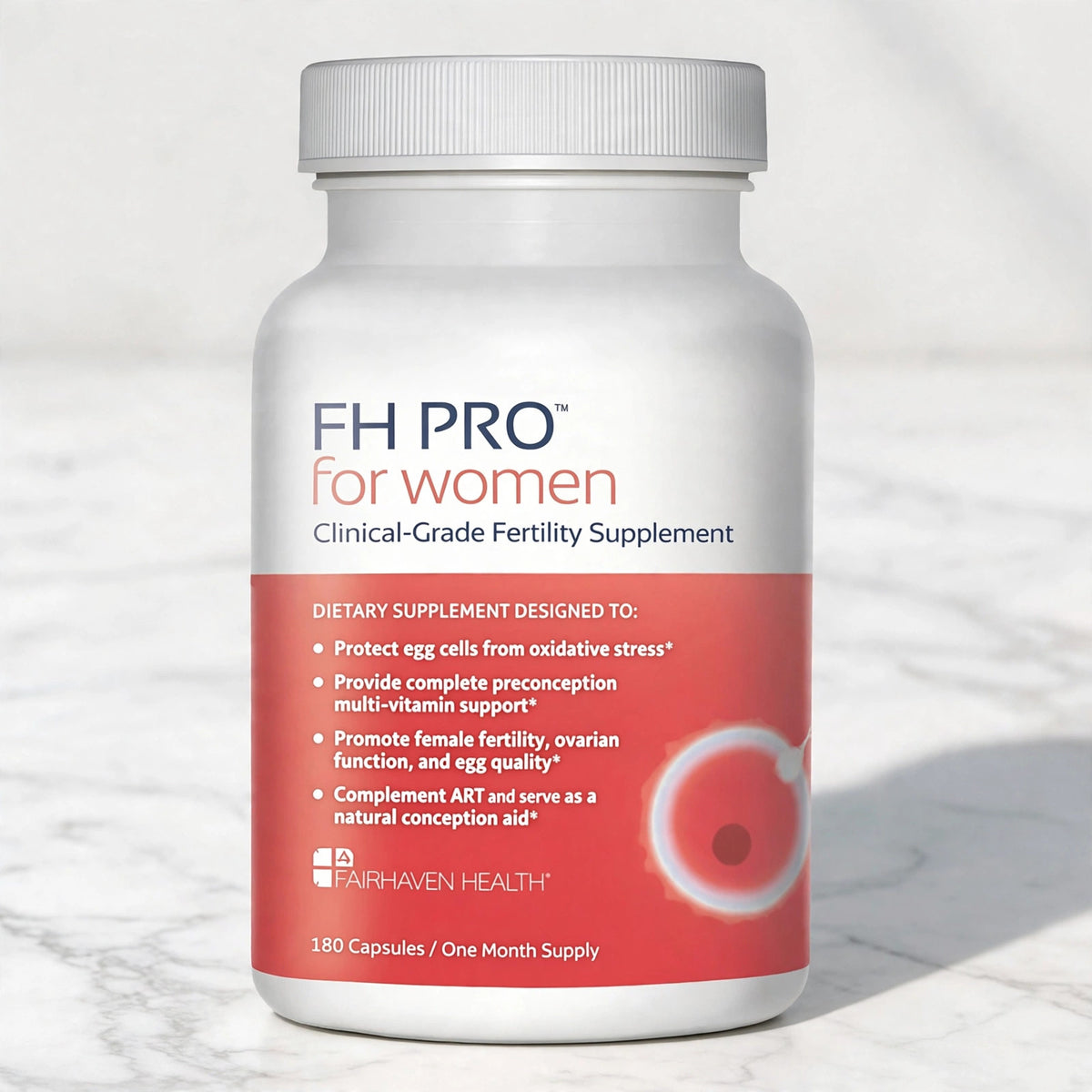 Fairhaven Health FH PRO Fertility Multivitamin for Women, 180 Capsules - marble
