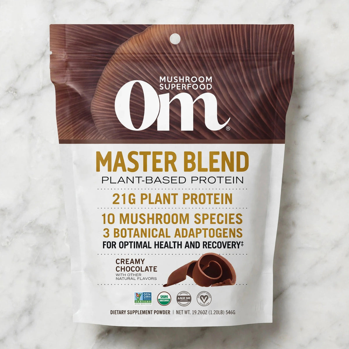 Om Mushroom Superfood Master Blend - Certified Organic Mushroom 6.34oz - marble